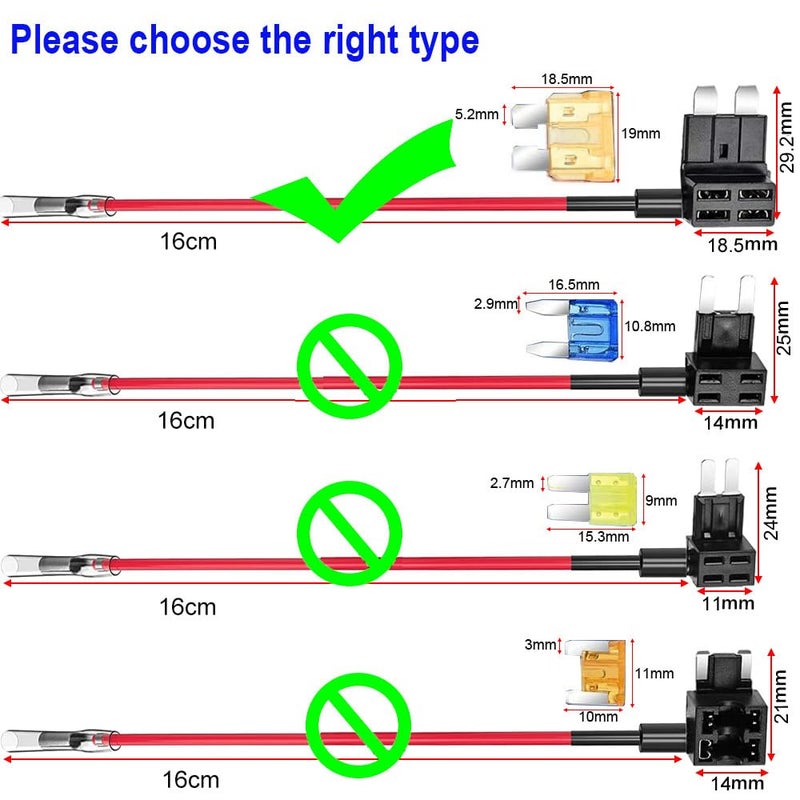 Gebildet Pack of 4 12V-24V Standard ATC Car Fuses Current Thief, Medium Size Plug Fuse Distributor Blade Fuse with 6 Pieces Fuse (3A/5A/7.5A/10A/15A/20A) - Image 2